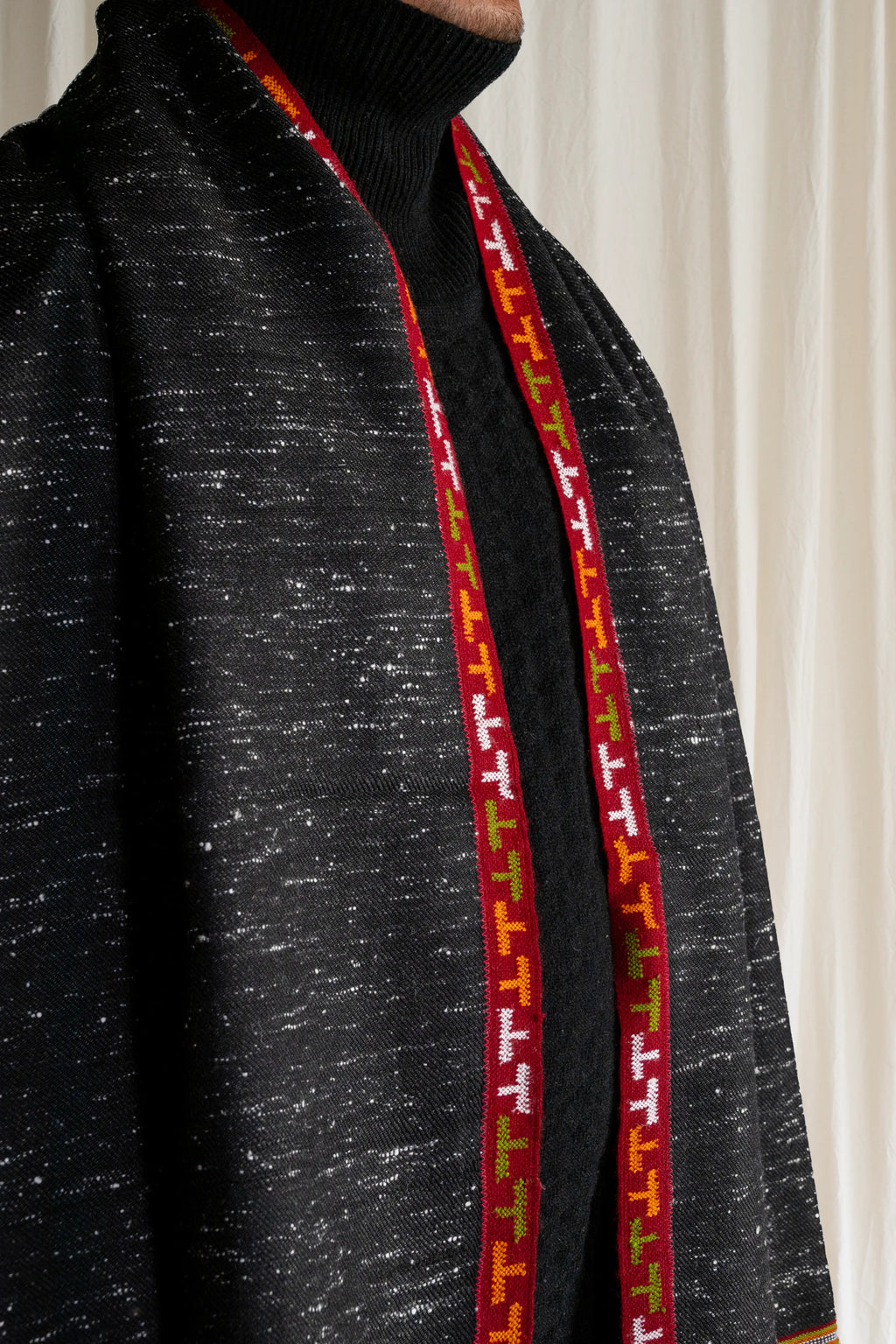 Traditional Kullu Patti - Handwoven Angora Wool Shawl