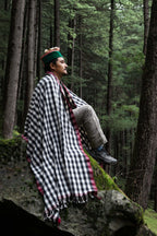 Pateele - Checkered Handwoven Kinnauri Shawl