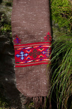 Handwoven Kinnauri Muffler - Dark Brown