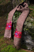 Handwoven Kinnauri Muffler - Dark Brown