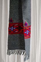 Handwoven Kinnauri Muffler - Dark Grey