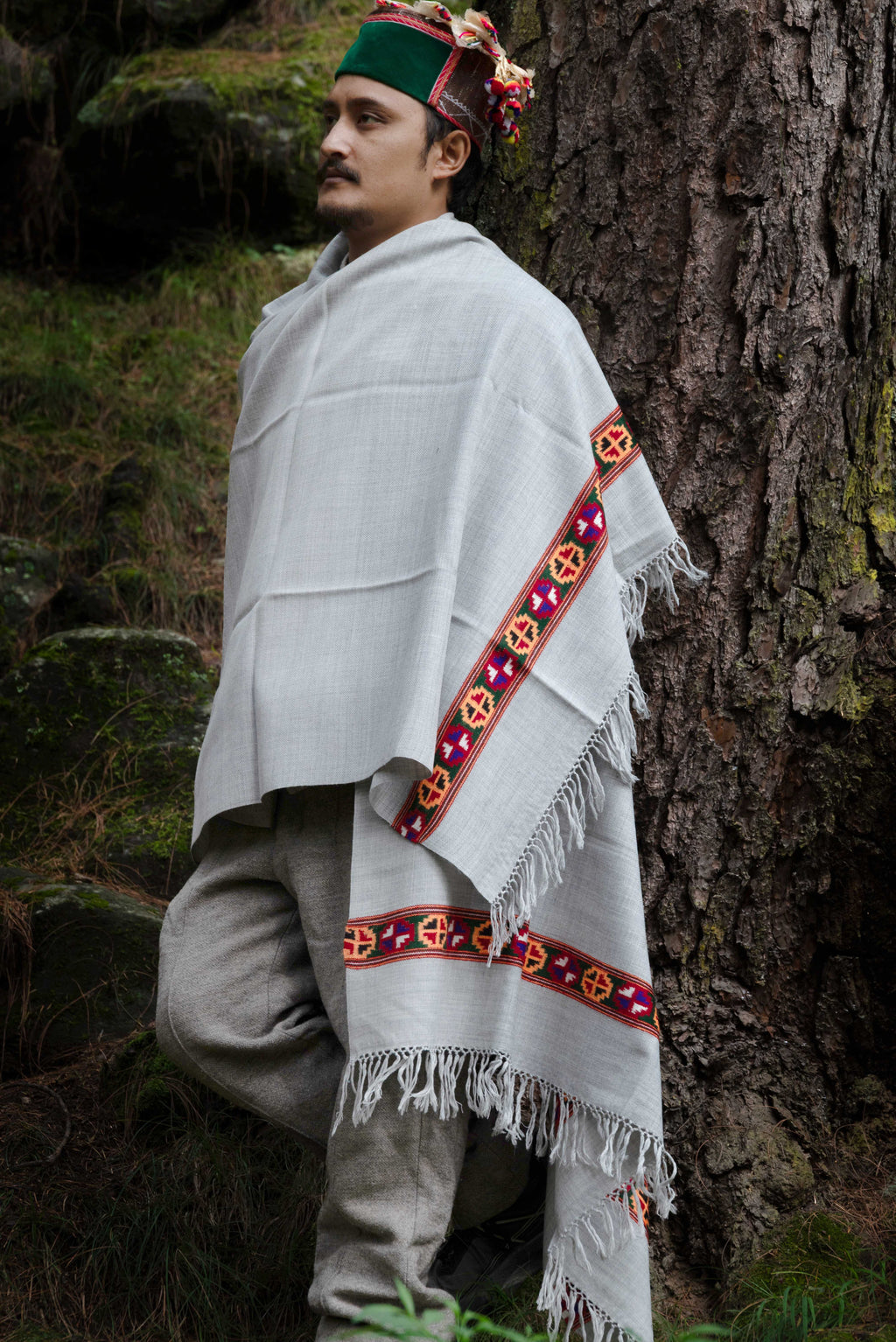 Phool - Handwoven Kinnauri Border Shawl