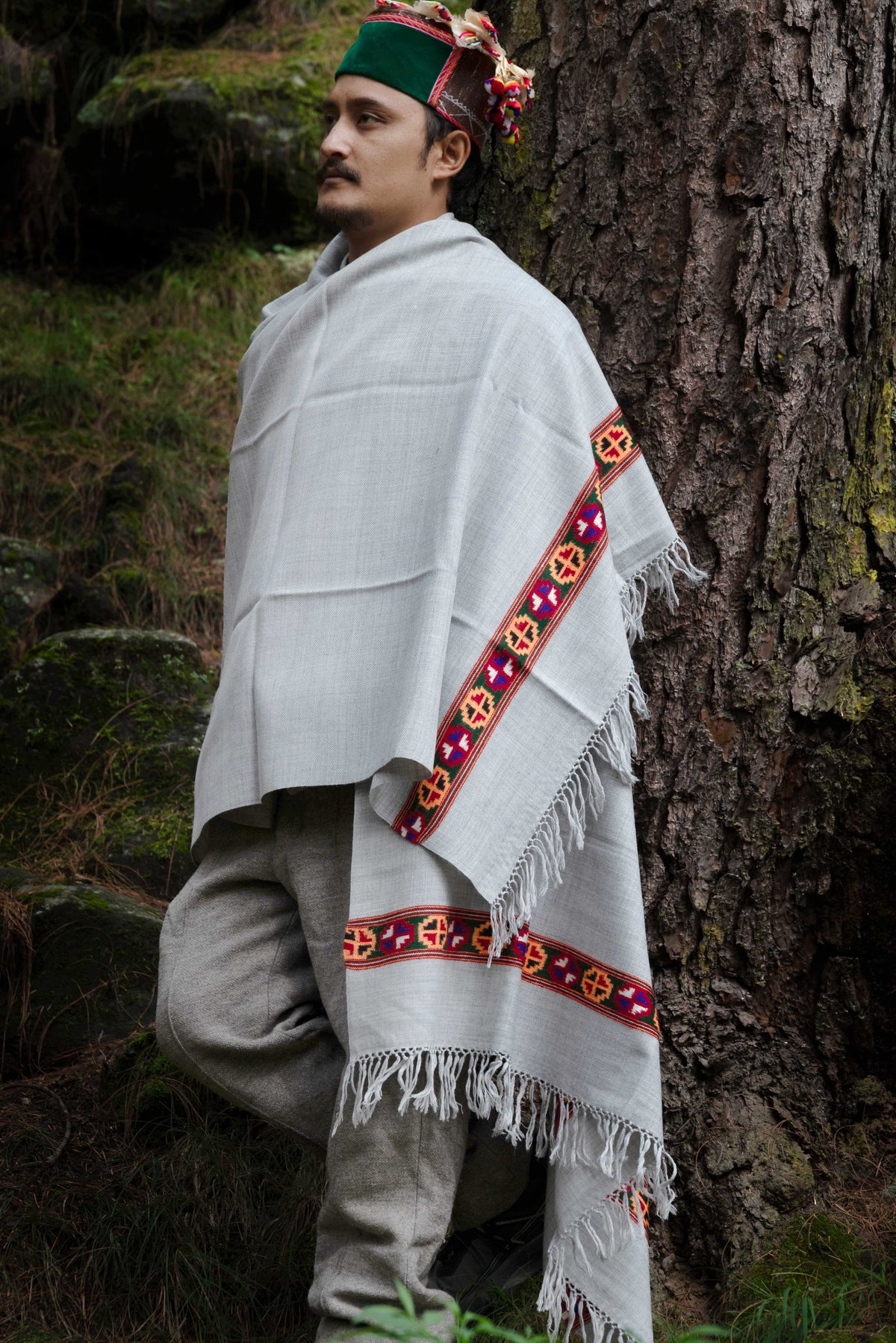 Phool - Handwoven Kinnauri Border Shawl