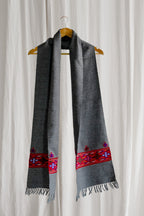 Handwoven Kinnauri Muffler - Dark Grey