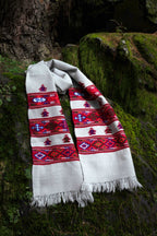 Handwoven Kinnauri Muffler - Light Grey