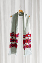 Handwoven Kinnauri Muffler - Light Grey