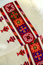 Handwoven Kinnauri Muffler - White